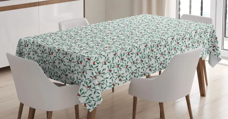 Mistletoe Berry 3D Printed Tablecloth Table Decor Home Decor