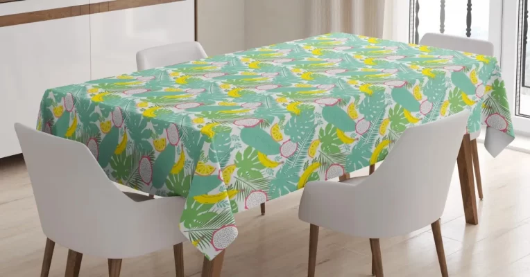 Monstera Banana Leaves 3D Printed Tablecloth Table Decor Home Decor