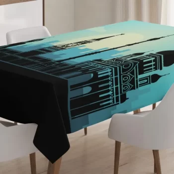 Moscow City Line Skyline 3D Printed Tablecloth Table Decor Home Decor