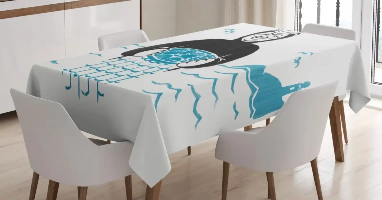 Nautical Diver And Sea Waves 3D Printed Tablecloth Table Decor Home Decor