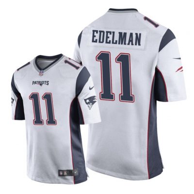 New England Patriots #11 White Men Julian Edelman Game Jersey
