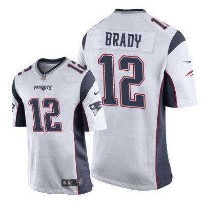 New England Patriots #12 White Men Tom Brady Game Jersey