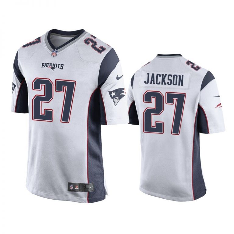 New England Patriots #27 White Men J.C. Jackson Game Jersey