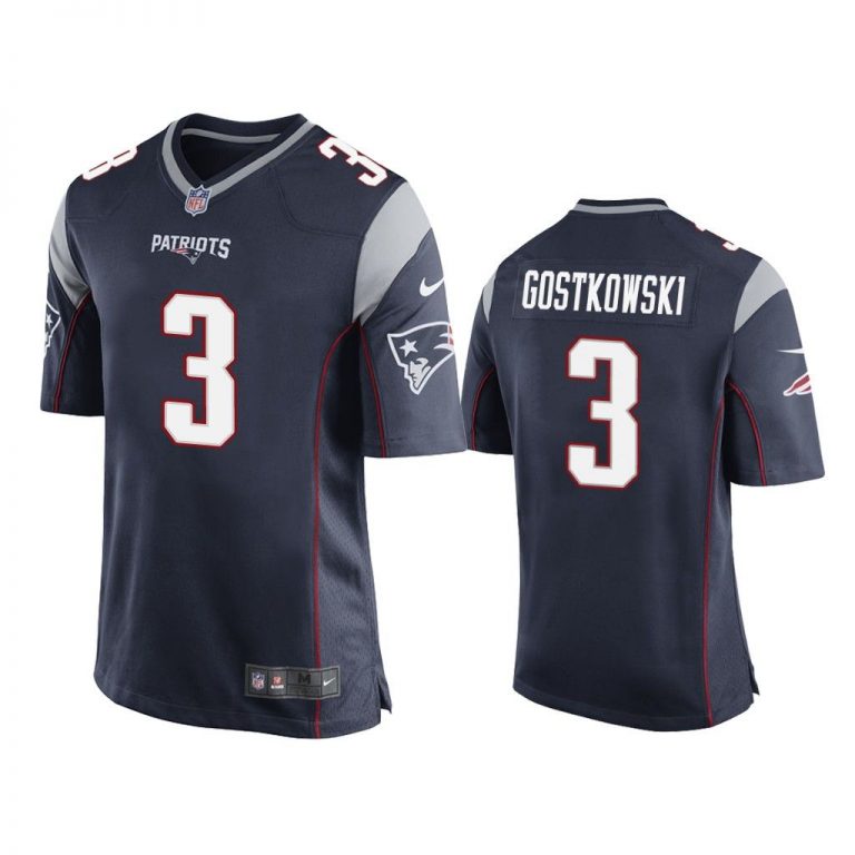 New England Patriots #3 Navy Men Stephen Gostkowski Game Jersey