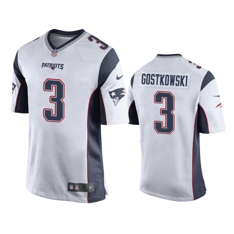 New England Patriots #3 White Men Stephen Gostkowski Game Jersey