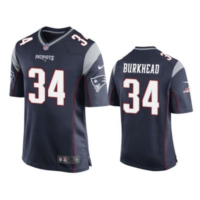 New England Patriots #34 Navy Men Rex Burkhead Game Jersey