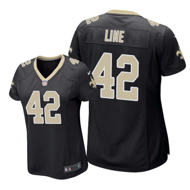 New Orleans Saints #42 Black Zach Line Game Jersey - Women