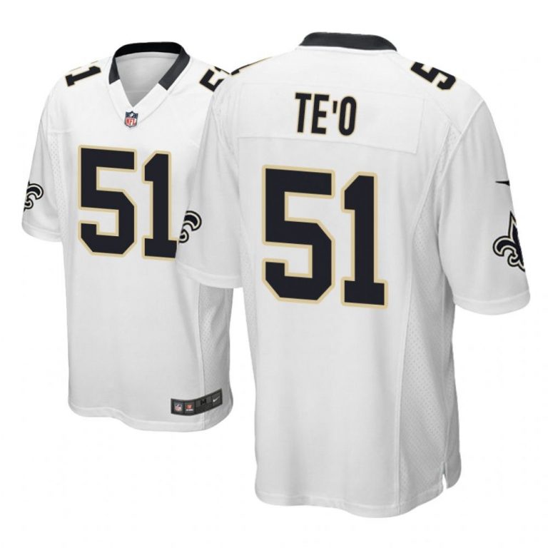 New Orleans Saints #51 White Men Manti Te'o Game Jersey