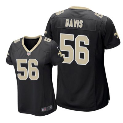 New Orleans Saints #56 Black Demario Davis Game Jersey - Women