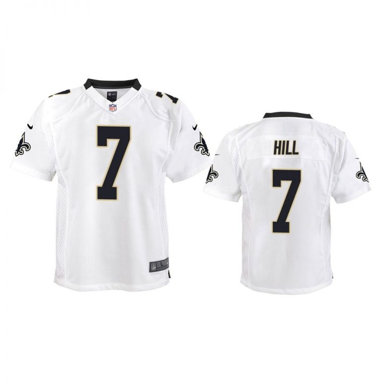 New Orleans Saints #7 White Taysom Hill Game Jersey - Youth