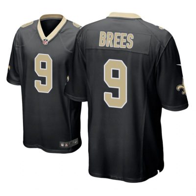 New Orleans Saints #9 Black Men Drew Brees Game Jersey