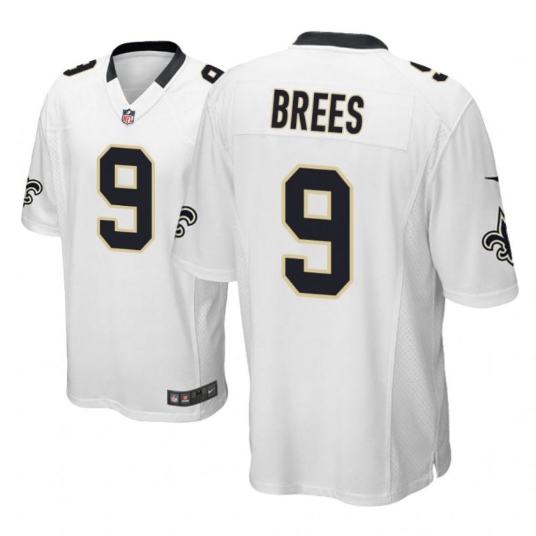 New Orleans Saints #9 White Men Drew Brees Game Jersey