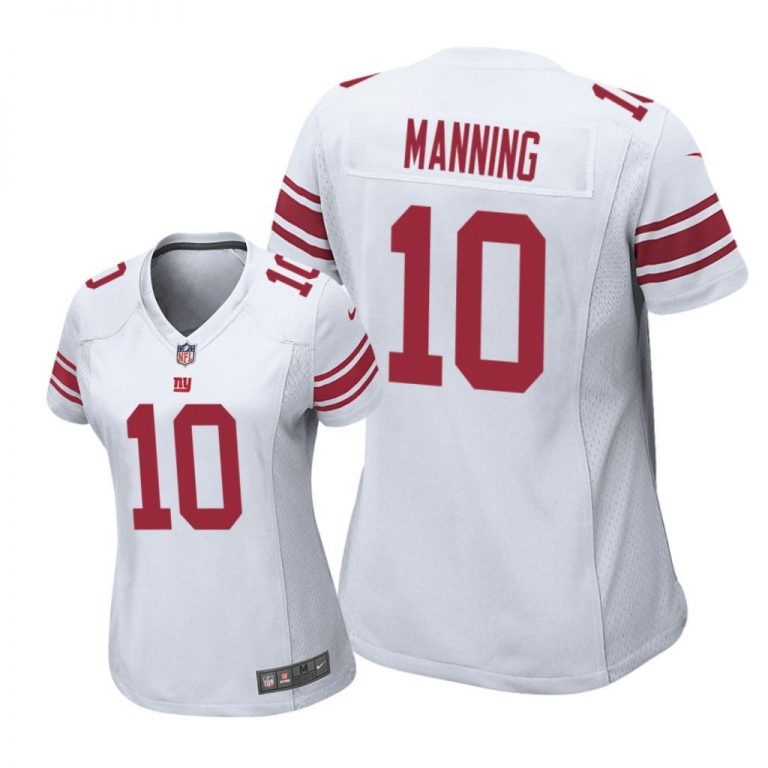 New York Giants #10 White Eli Manning Game Jersey - Women