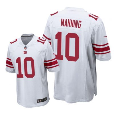New York Giants #10 White Men Eli Manning Game Jersey