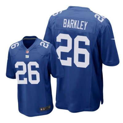 New York Giants #26 Royal Men Saquon Barkley Game Jersey