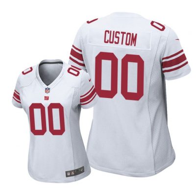 New York Giants # White Custom Game Jersey - Women