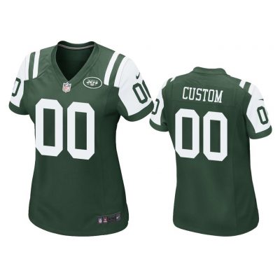 New York Jets #00 Green Custom Game Jersey - Women