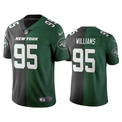 New York Jets Quinnen Williams Black Green Split Two Tone Limited Jersey