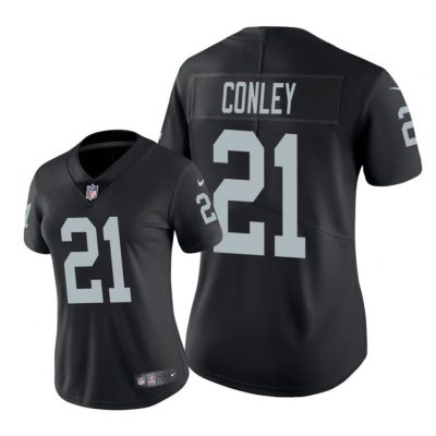 Oakland Raiders #21 Black Gareon Conley Game Jersey - Women
