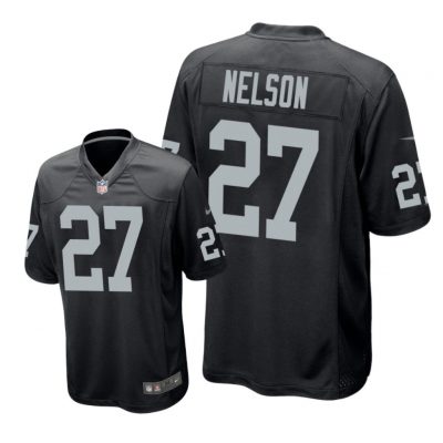 Oakland Raiders #27 Black Men Reggie Nelson Game Jersey