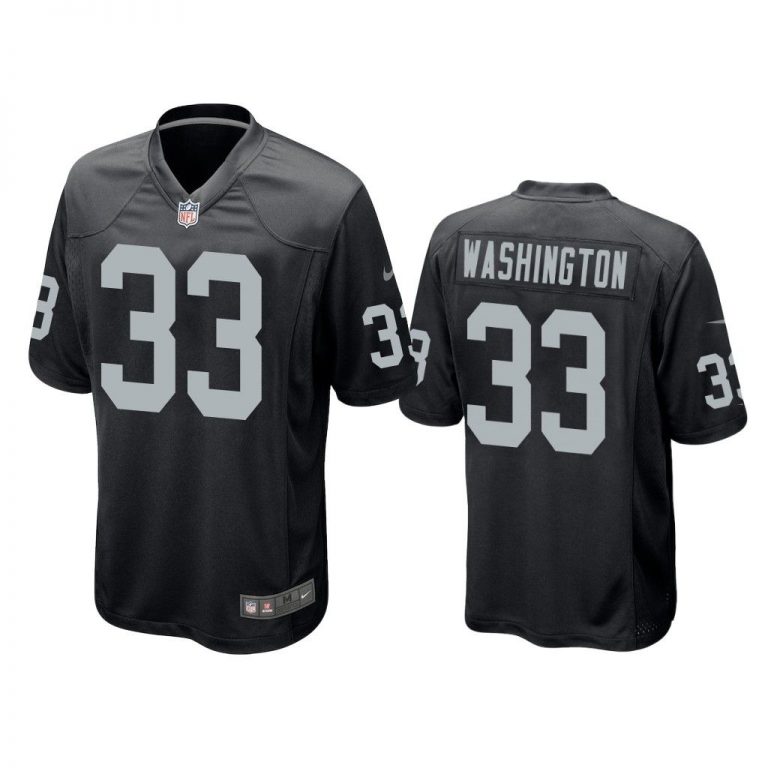 Oakland Raiders #33 Black Men DeAndre Washington Game Jersey