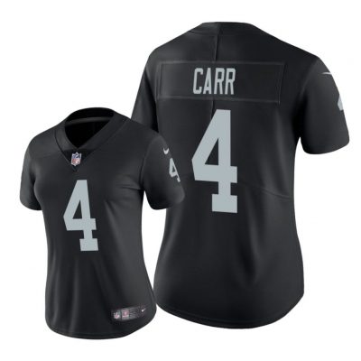 Oakland Raiders #4 Black Derek Carr Game Jersey - Women