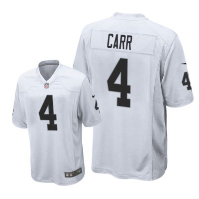 Oakland Raiders #4 White Men Derek Carr Game Jersey