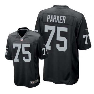 Oakland Raiders #75 Black Men Brandon Parker Game Jersey