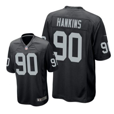 Oakland Raiders #90 Black Men Johnathan Hankins Game Jersey