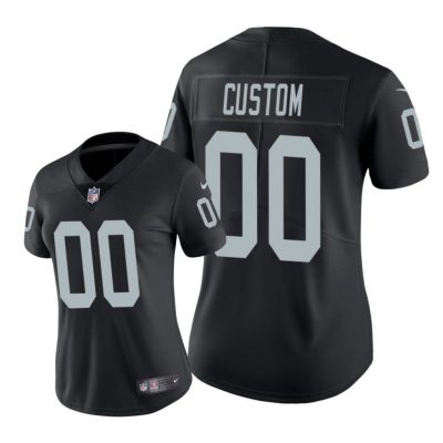 Oakland Raiders # Black Custom Game Jersey - Women
