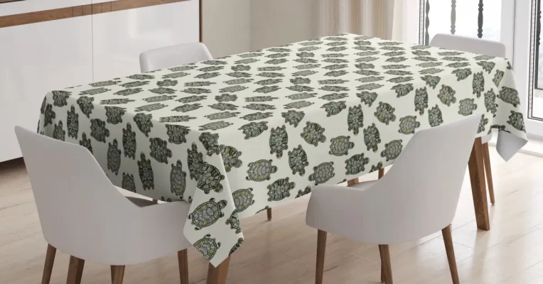Ornate Tortoise Pattern 3D Printed Tablecloth Table Decor Home Decor