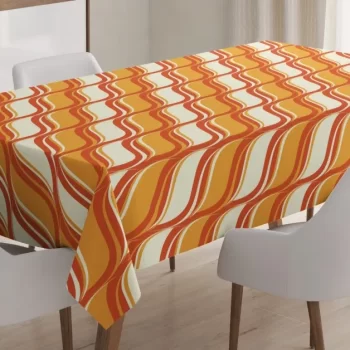 Ornate Wavy Lines 3D Printed Tablecloth Table Decor Home Decor