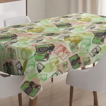 Pastel Toned Antique Fashion 3D Printed Tablecloth Table Decor Home Decor