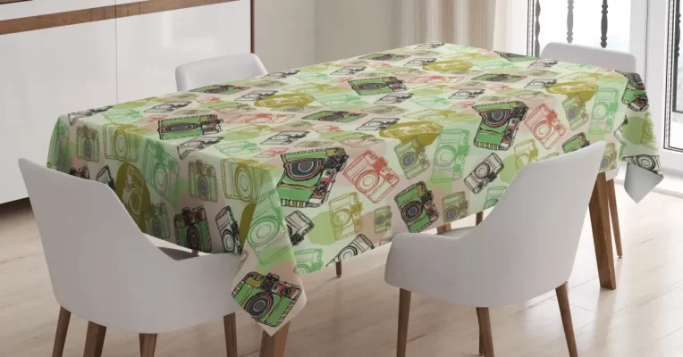 Pastel Toned Antique Fashion 3D Printed Tablecloth Table Decor Home Decor