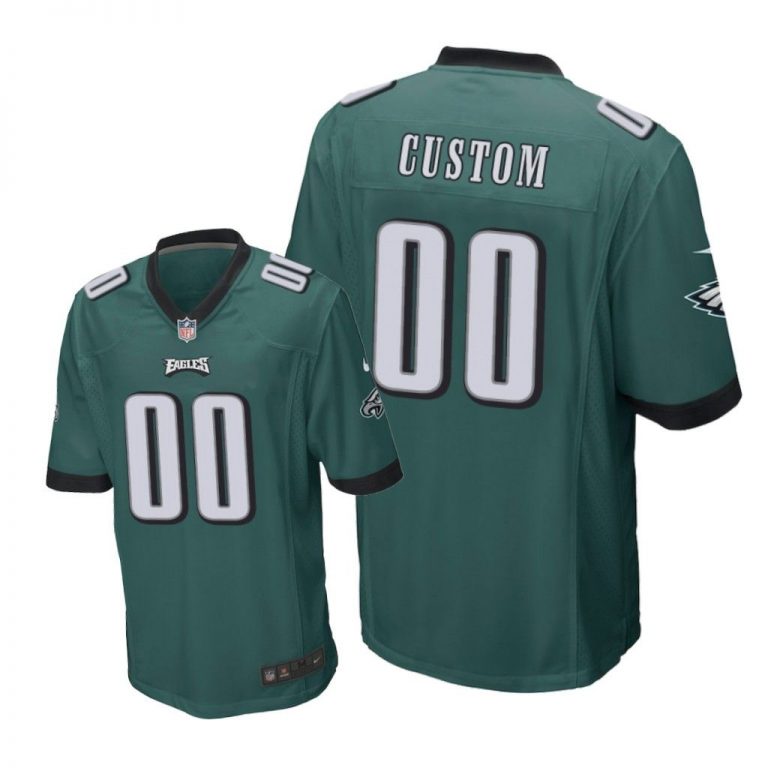 Philadelphia Eagles #00 Green Men Custom Game Jersey