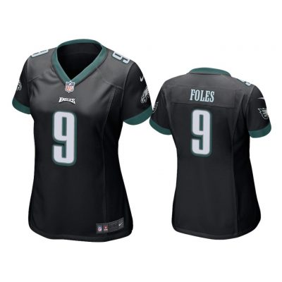 Philadelphia Eagles #9 Black Nick Foles Game Jersey - Women