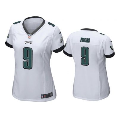 Philadelphia Eagles #9 White Nick Foles Game Jersey - Women