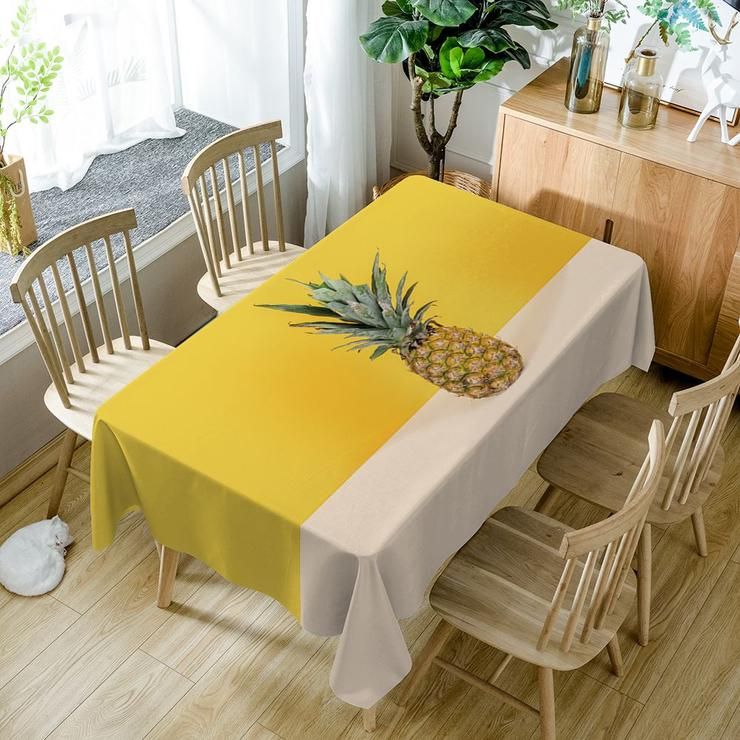 Pineapple Yellow Tropical Fruit Rectangle Tablecloth Table Decor Home Decor
