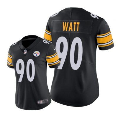 Pittsburgh Steelers #90 Black T. J. Watt Game Jersey - Women