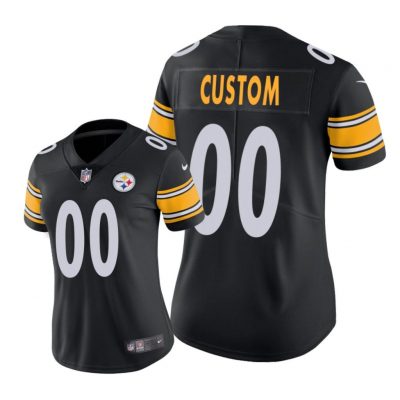 Pittsburgh Steelers # Black Custom Game Jersey - Women