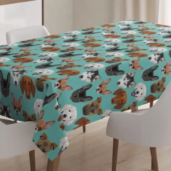 Polygonal Art Different Breeds 3D Printed Tablecloth Table Decor Home Decor