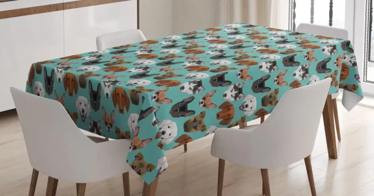 Polygonal Art Different Breeds 3D Printed Tablecloth Table Decor Home Decor