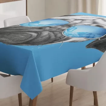 Portrait With Sunglasses 3D Printed Tablecloth Table Decor Home Decor