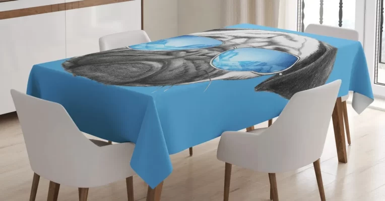 Portrait With Sunglasses 3D Printed Tablecloth Table Decor Home Decor