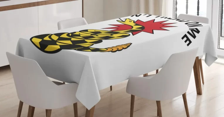 Rattlesnake Warn 3D Printed Tablecloth Table Decor Home Decor