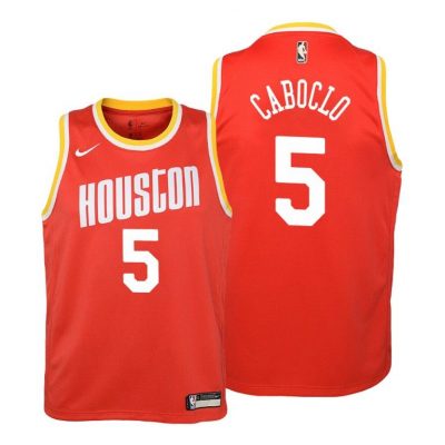 Rockets Bruno Caboclo #5 Hardwood Classics 2019-20 Black Jersey - Youth