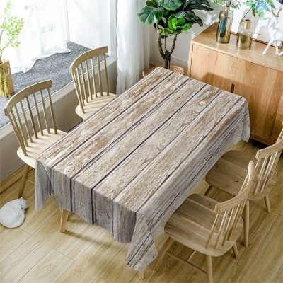 Rustic Wooden White Wood Look Rectangle Tablecloth Table Decor Home Decor