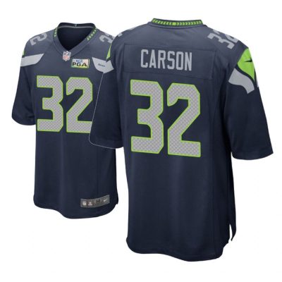 Seattle Seahawks #32 Navy Men Chris Carson Game Jersey