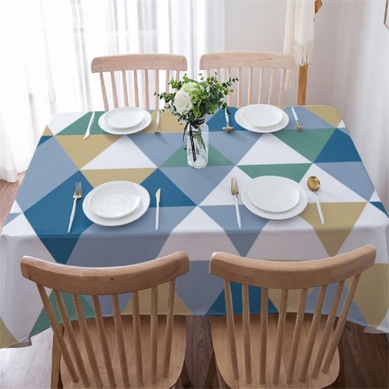 Simple Geometric Triangle Pattern Modern Kitchen Dining Room Rectangle Tablecloth Table Decor Home Decor