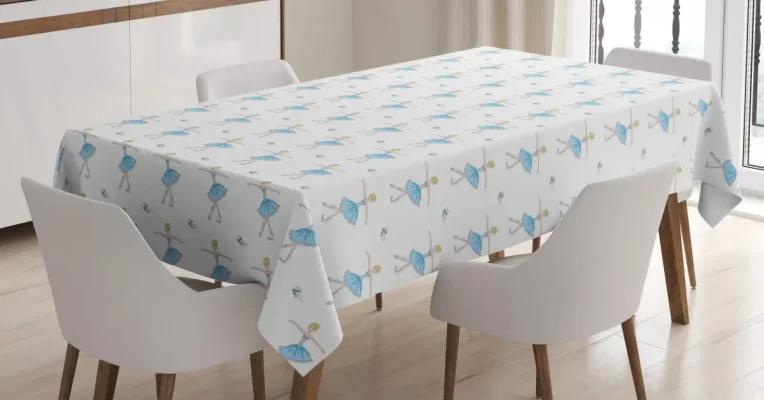 Slim Blonde Girl Motifs 3D Printed Tablecloth Table Decor Home Decor